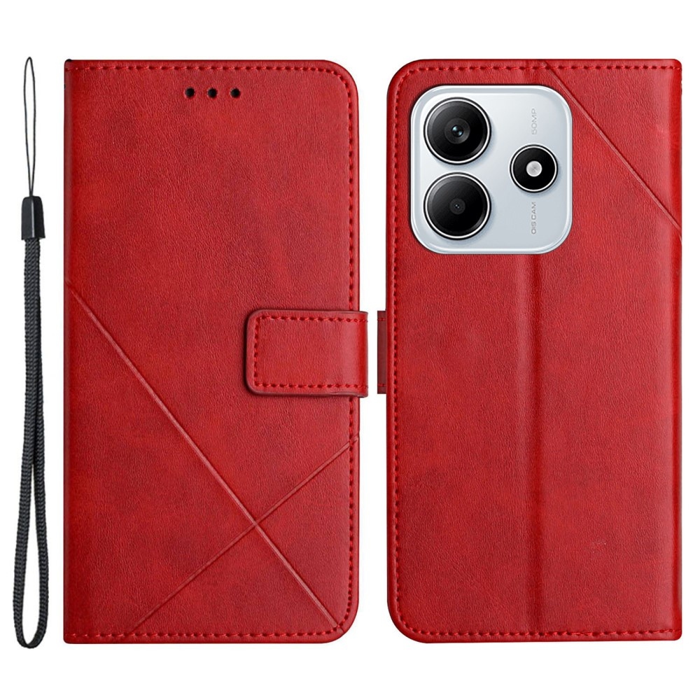Line knížkové pouzdro na Xiaomi Redmi Note 14 5G - červené