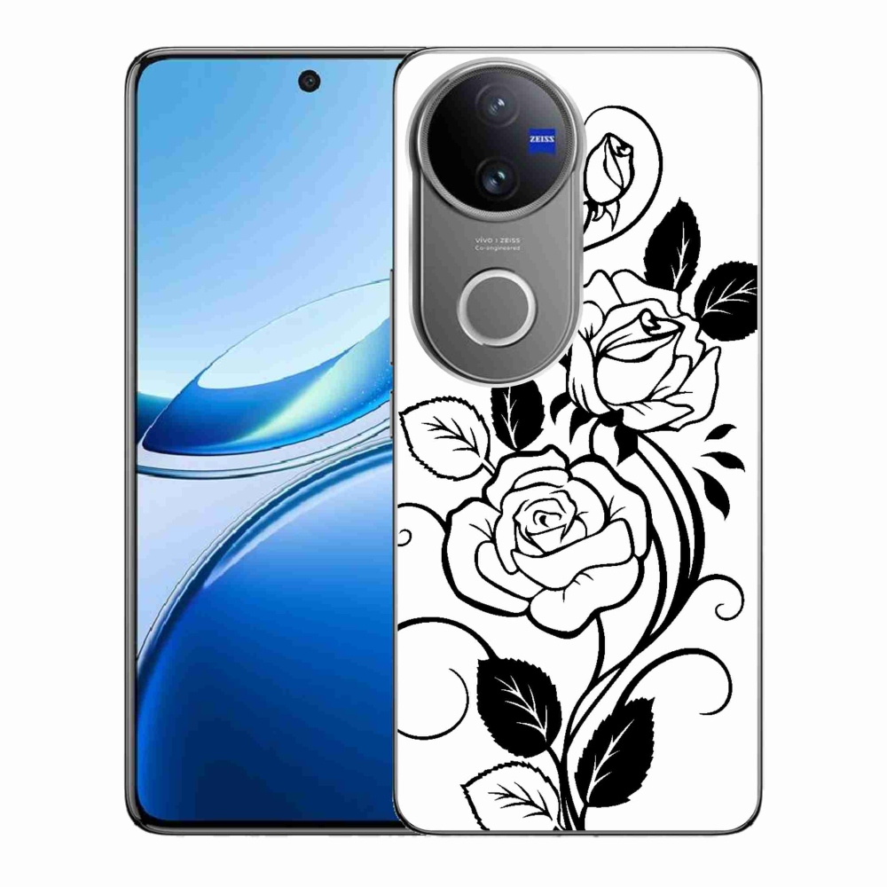 Gelový kryt mmCase na Vivo V50 5G - černobílá růže