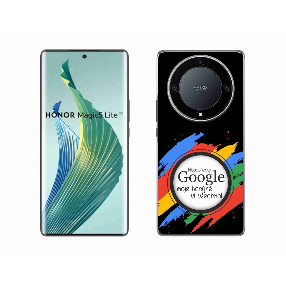 Gelový kryt mmCase na Honor Magic 5 Lite 5G - tchýně ví všechno černé pozadí