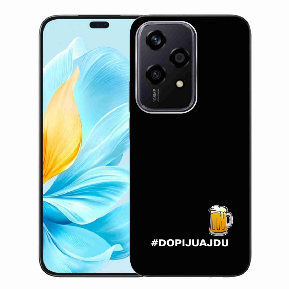 Gelový kryt mmCase na Honor 200 Lite 5G - pivní motiv 1 černé pozadí