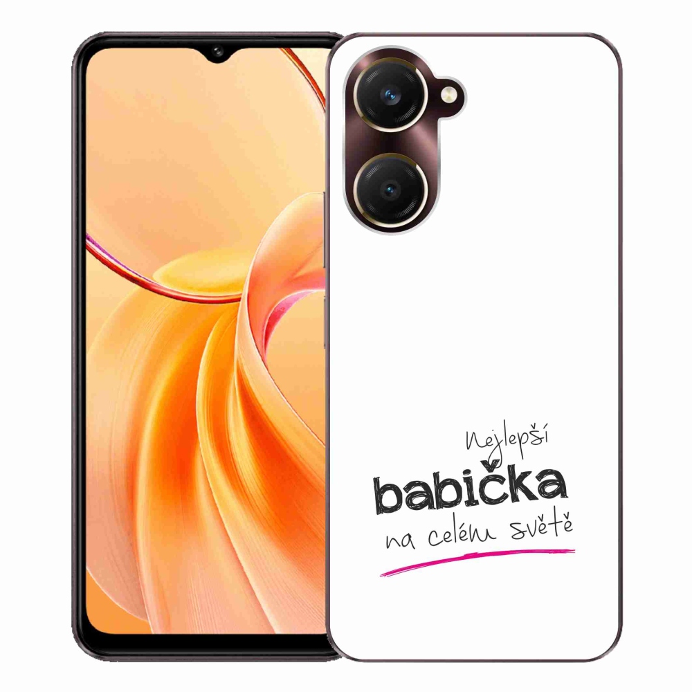 Gelový kryt mmCase na Vivo Y28s 5G - nejlepší babička 4 bílé pozadí