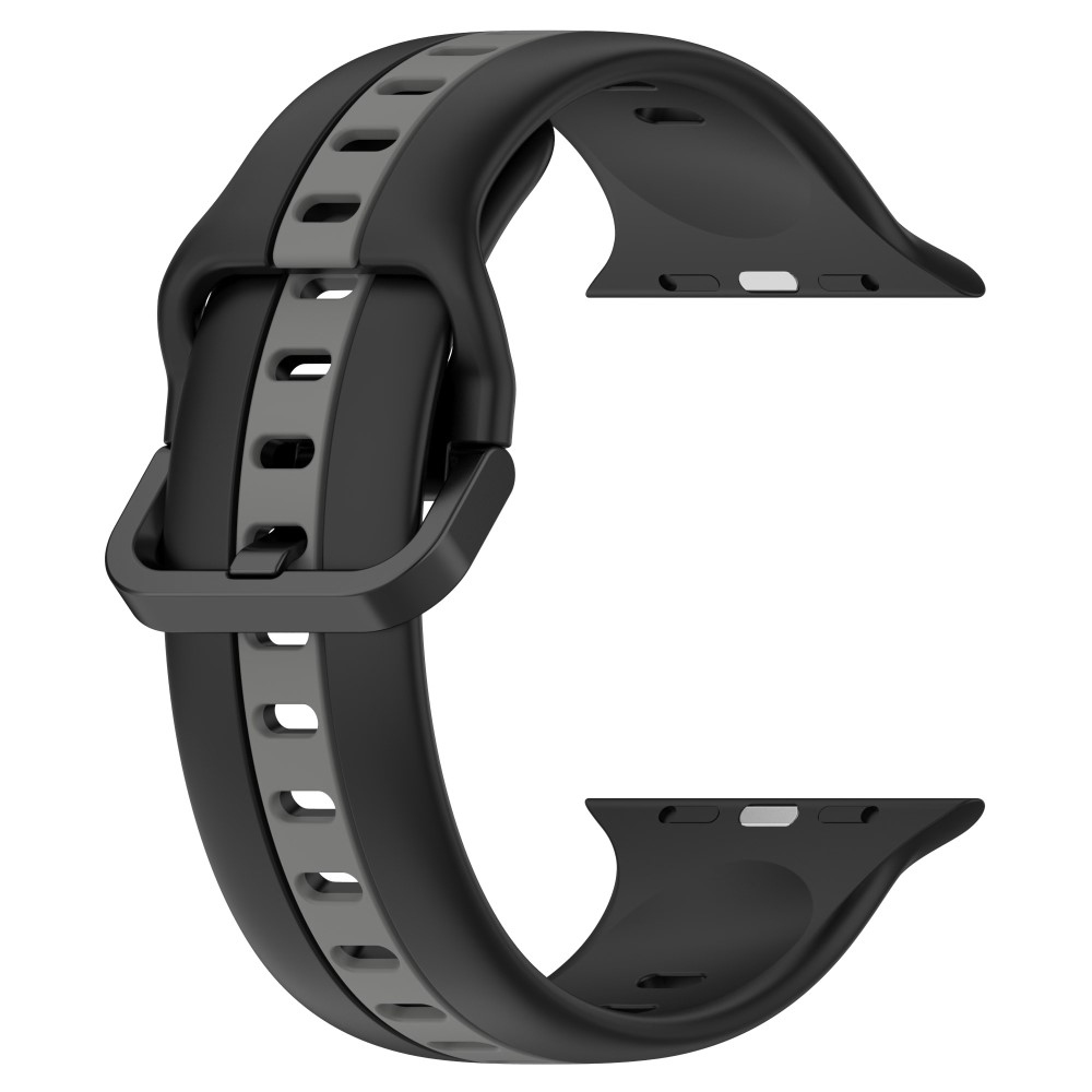 Strap silikonový řemínek na Apple Watch Ultra/Ultra 2 49mm/SE/SE 2022/2023 44mm/9/8/7 45mm/6/5/4 44mm/3/2/1 42 mm - černý/šedý