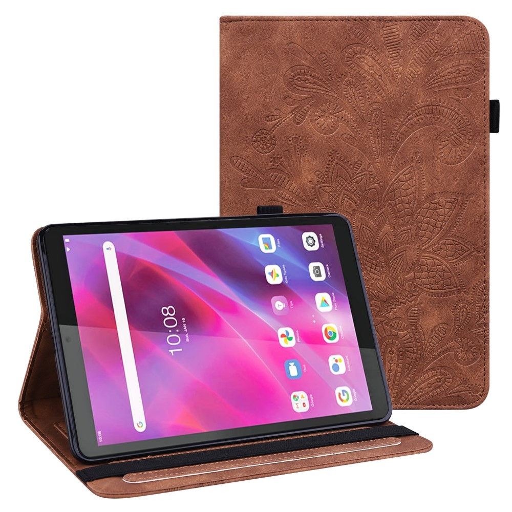 Flower zavírací pouzdro na Lenovo Tab M8 4. Gen (2024) - hnědé