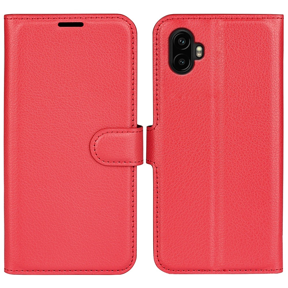 Litchi knížkové pouzdro na Samsung Galaxy Xcover 7 Pro - červené