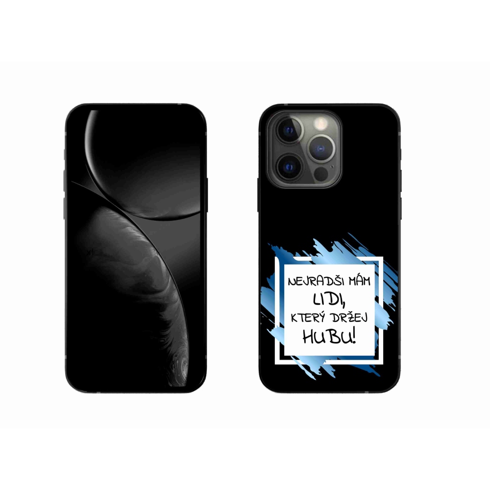 Gelový kryt mmCase na iPhone 13 Pro 6.1 - vtipný text 7 bíločerné pozadí