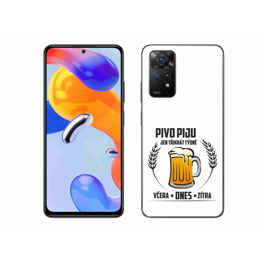 Gelový kryt mmCase na Xiaomi Redmi Note 11 Pro 4G/5G - pivní motiv bílé pozadí