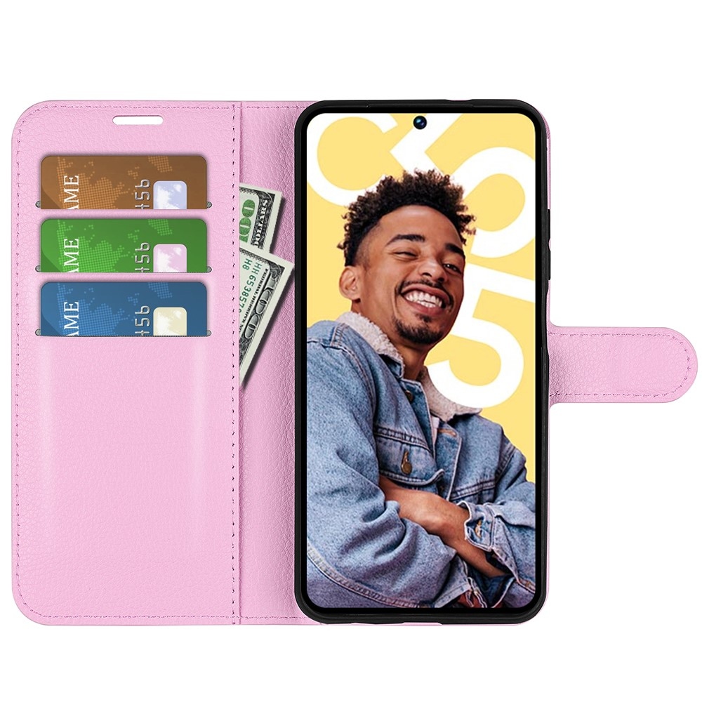 Litchi knížkové pouzdro na Realme C55 - růžové