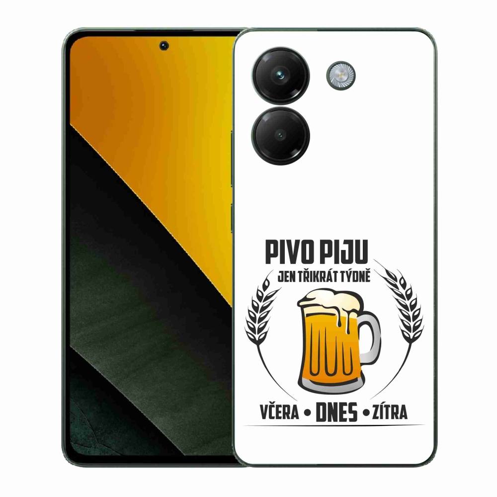 Gelový kryt mmCase na Xiaomi Poco M7 Pro 5G - pivní motiv bílé pozadí