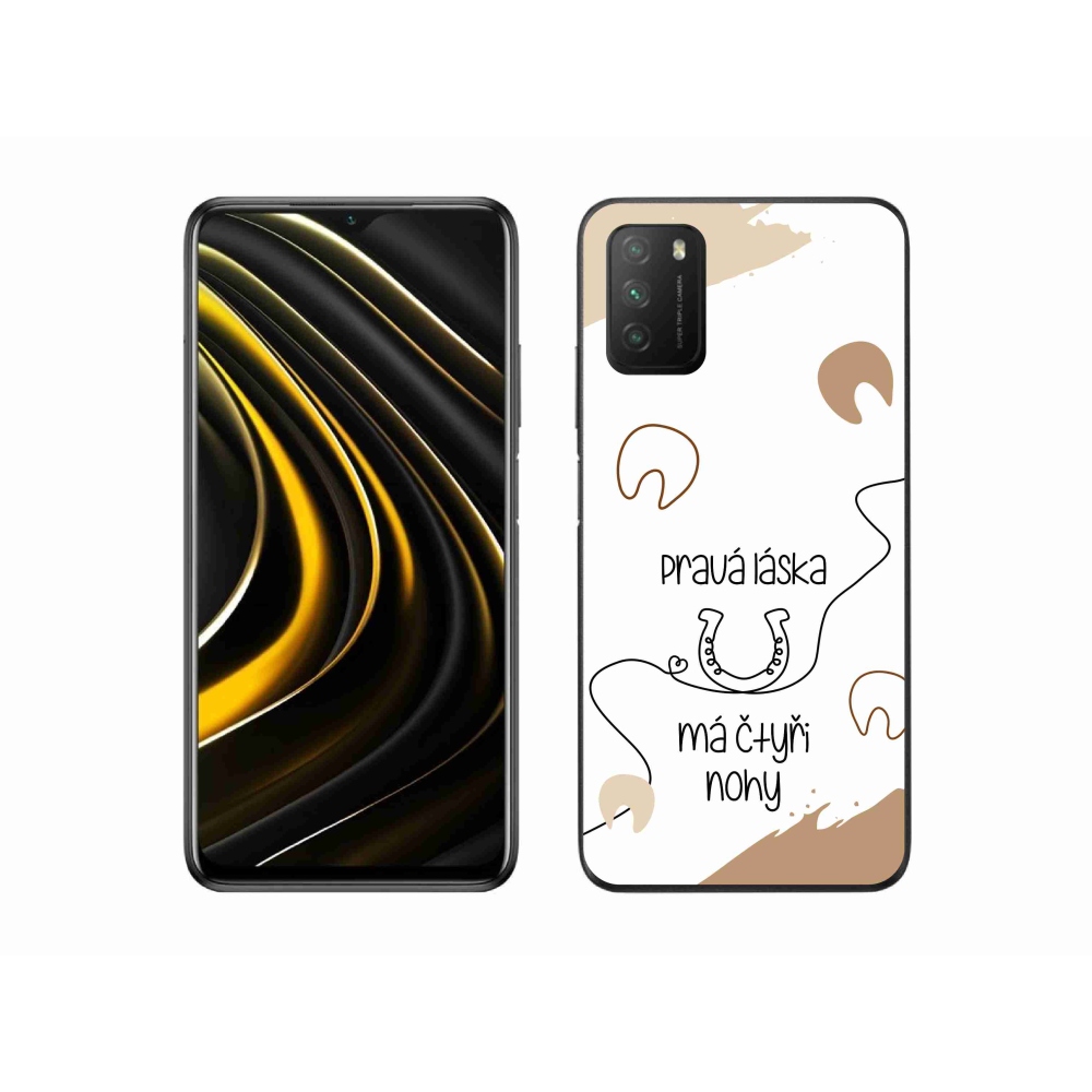 Gelový kryt mmCase na Xiaomi Poco M3 - koňský motiv bílé pozadí
