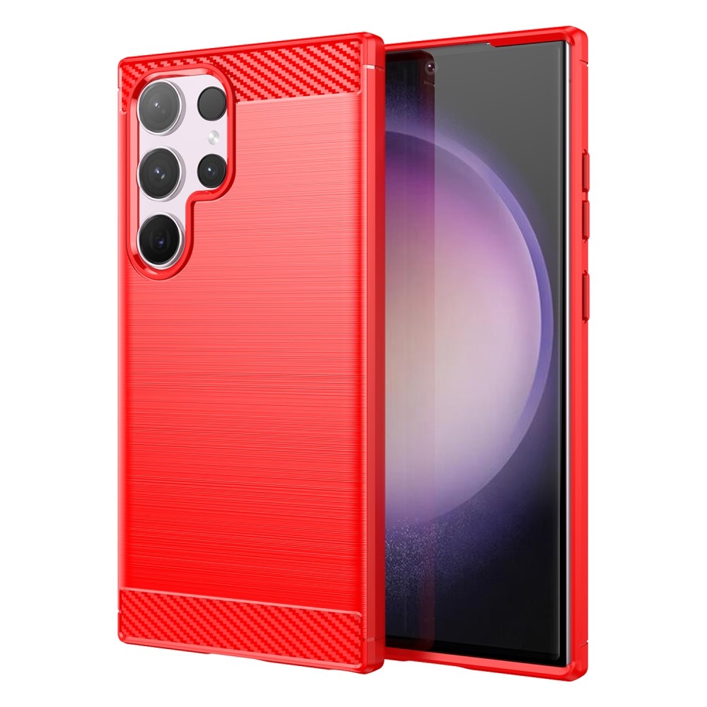 Carbon odolný gelový obal na Samsung Galaxy S24 Ultra - červený