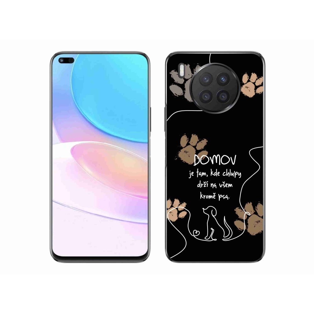 Gelový kryt mmCase na Huawei Nova 8i - psí motiv černé pozadí