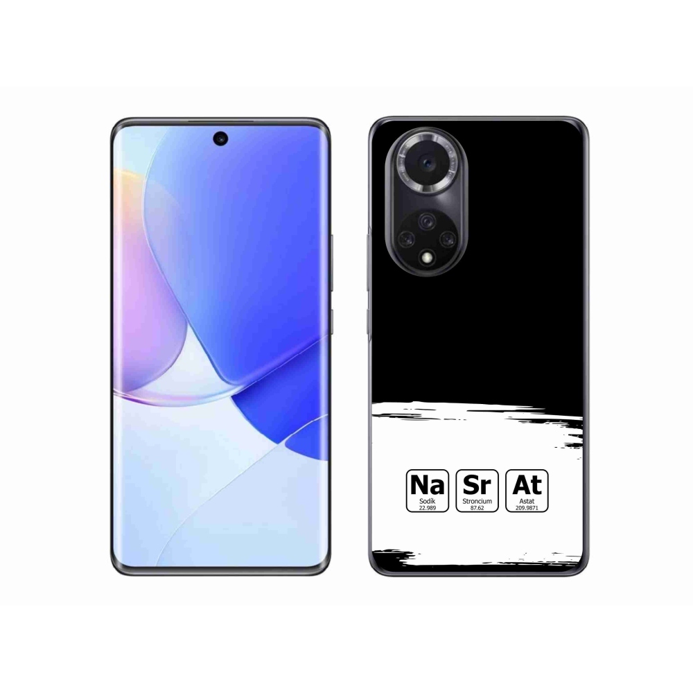Gelový kryt mmCase na Huawei Nova 9 - chemické prvky bíločerné pozadí