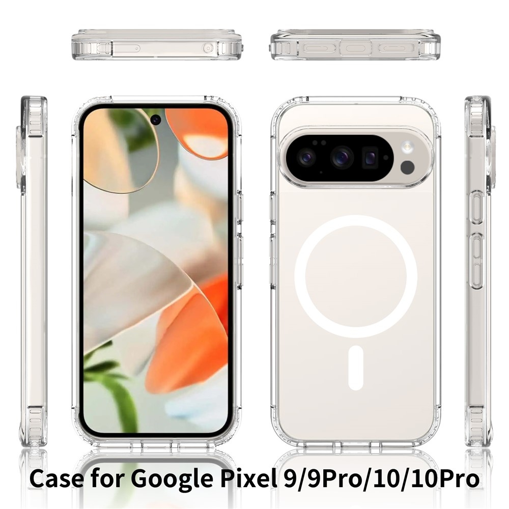 Acryle gelový obal s pevnými zády a MagSafe na Google Pixel 10 Pro/Pixel 10 - průhledný