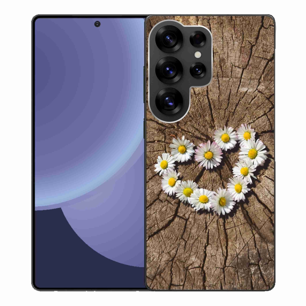 Gelový kryt mmCase na Samsung Galaxy S25 Ultra - srdce z kopretin