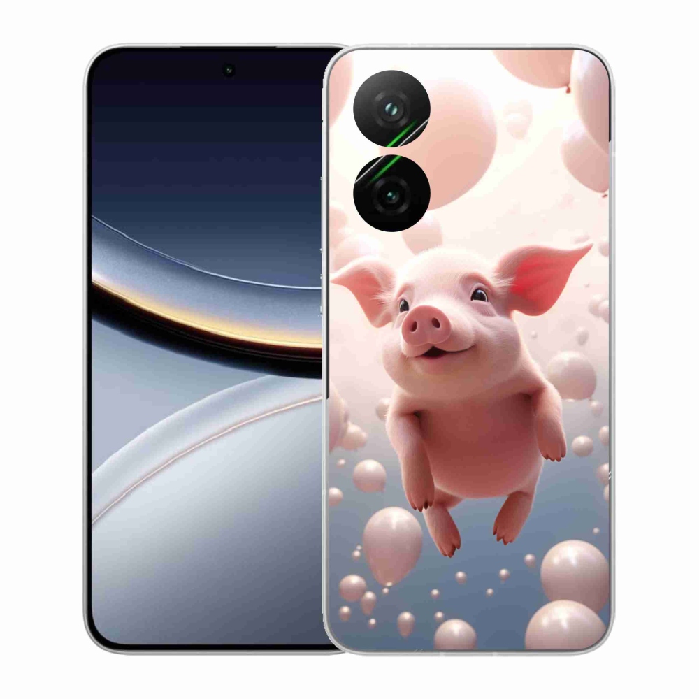 Gelový kryt mmCase na Xiaomi Poco F7 5G - prasátko s balónky