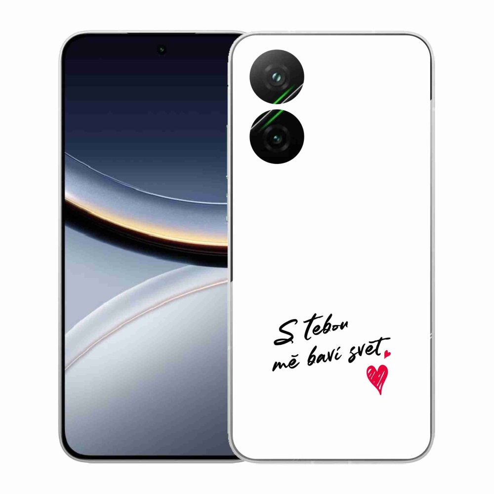 Gelový kryt mmCase na Xiaomi Poco F7 5G - zamilovaný text 1 bílé pozadí
