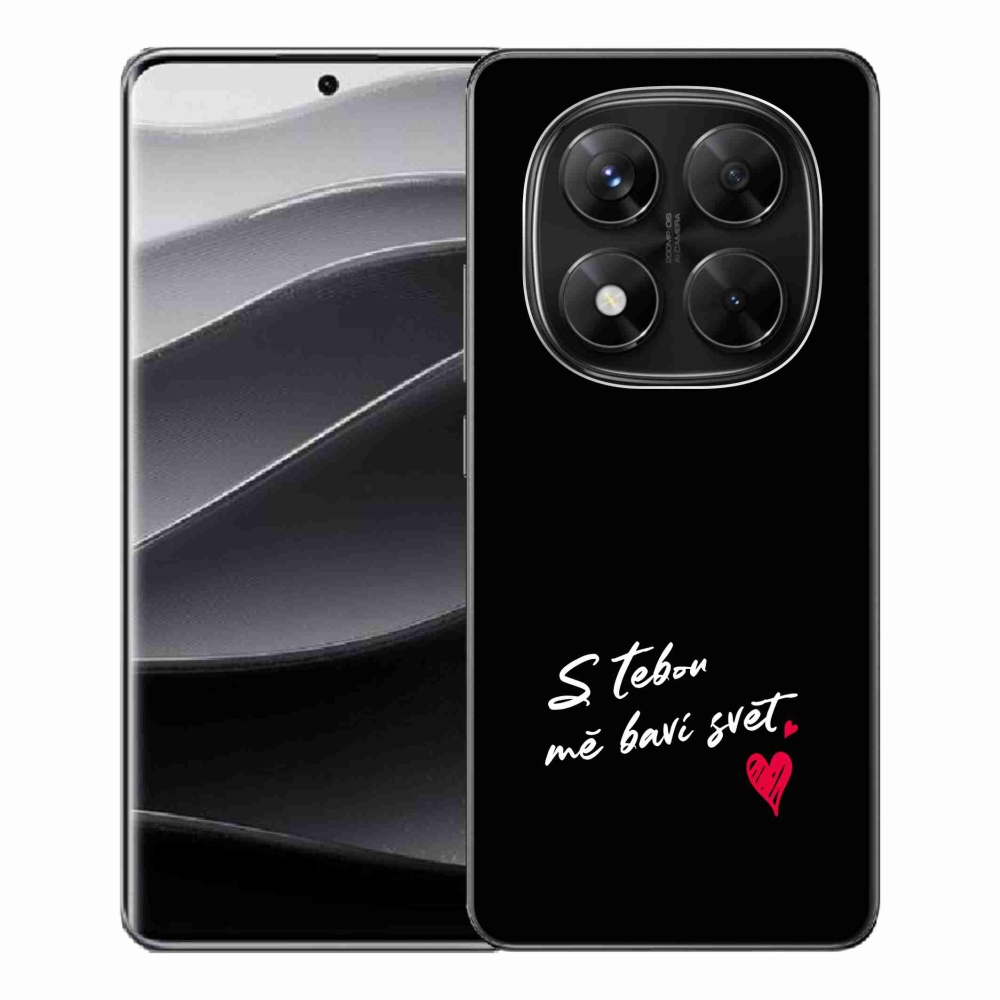Gelový kryt mmCase na Xiaomi Redmi Note 14 Pro 5G/Poco X7 5G - zamilovaný text 1 černé pozadí