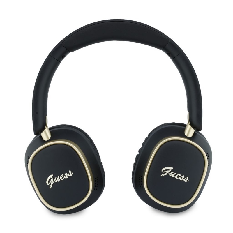 Guess Rectangle Metal Script Logo ENC Bezdrátová Sluchátka Black