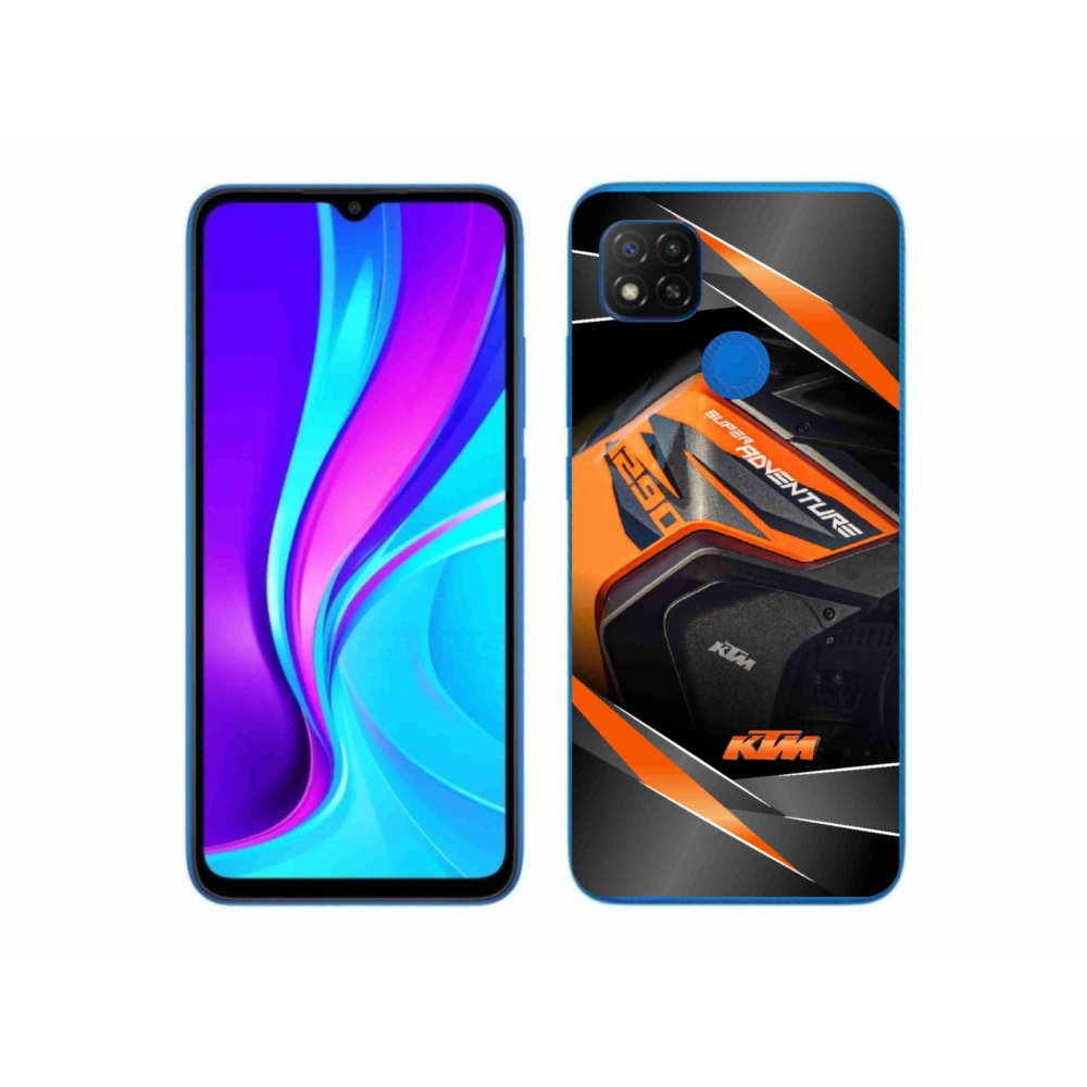 Gelový kryt mmCase na Xiaomi Redmi 9C - motorka ktm