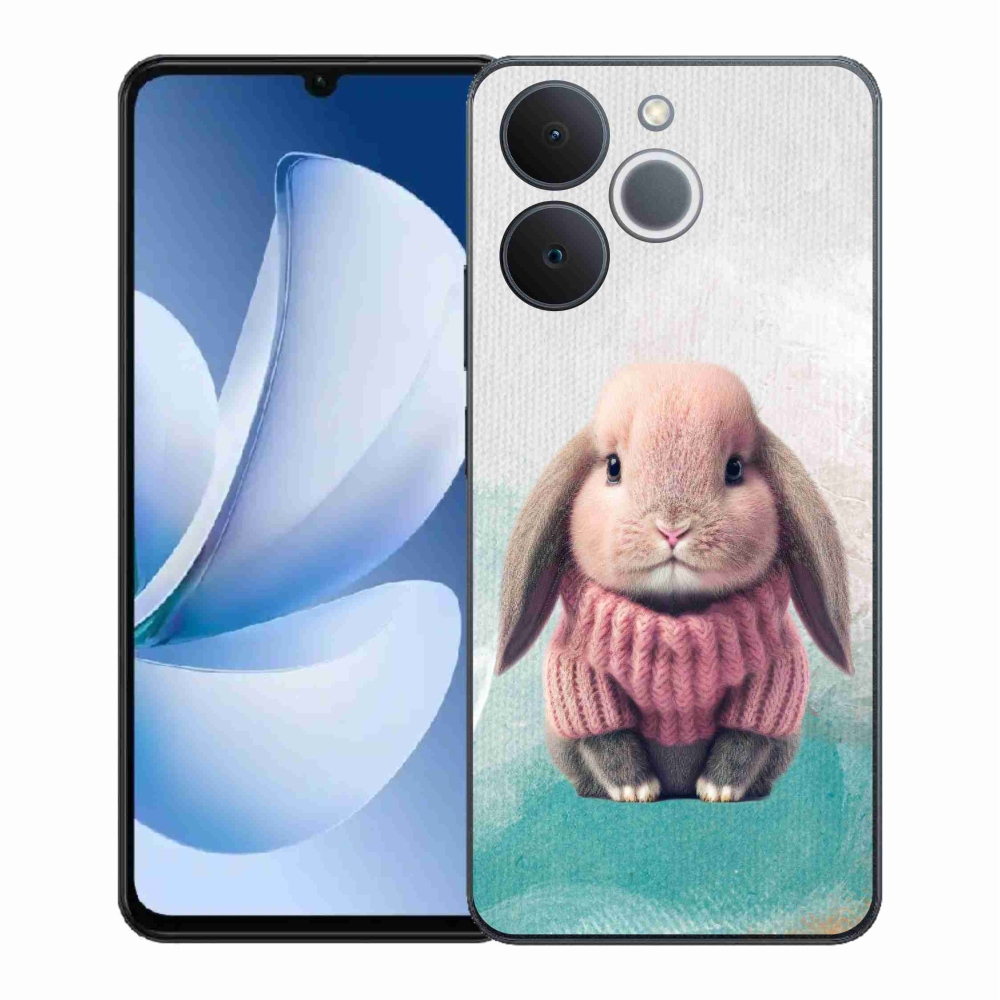 Gelový kryt mmCase na Realme Note 70T - králíček ve svetru