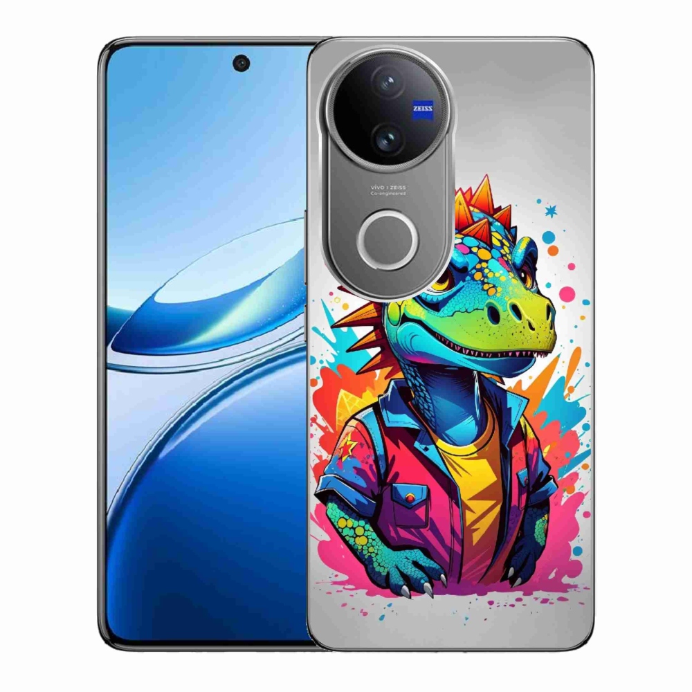 Gelový kryt mmCase na Vivo V50 5G - barevný dinosaurus