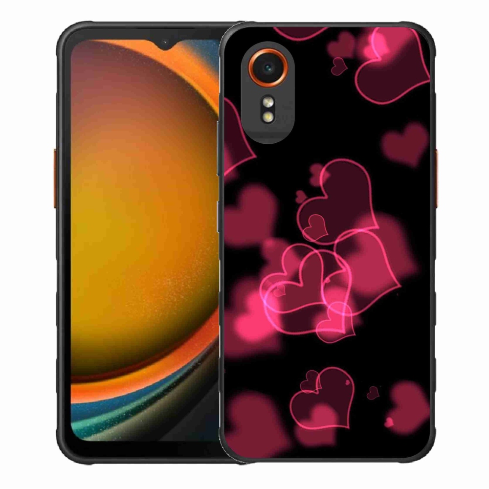Gelový kryt mmCase na Samsung Galaxy Xcover 7 - červená srdíčka