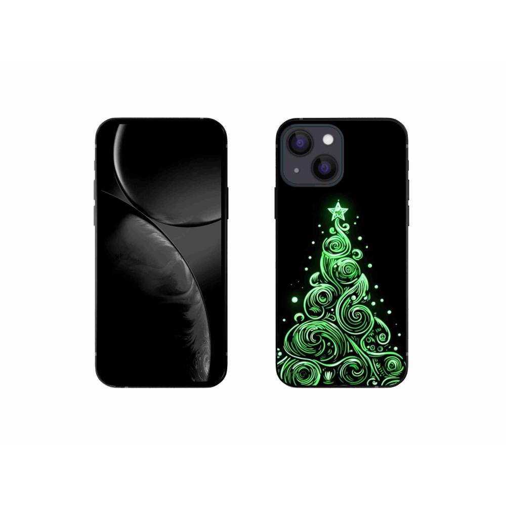 Gelový kryt mmCase na iPhone 13 mini 5.4 - neonový vánoční stromek 3