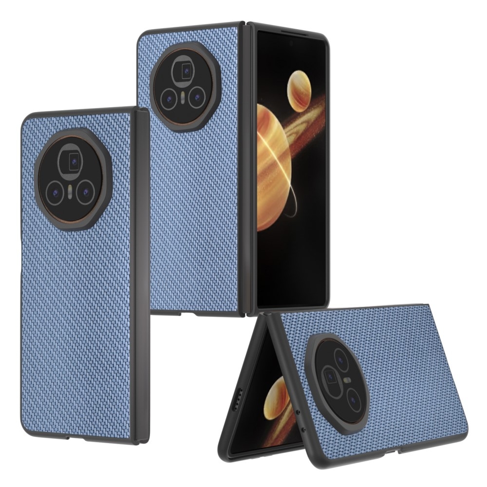 Carbon plastový obal s umělou kůží na Honor Magic V3 - světlemodrý