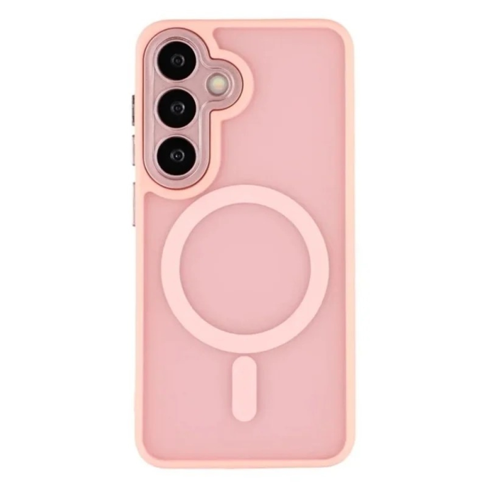 QB1 WLF obal s pevnými zády a MagSafe na Samsung Galaxy S26 FE - růžový