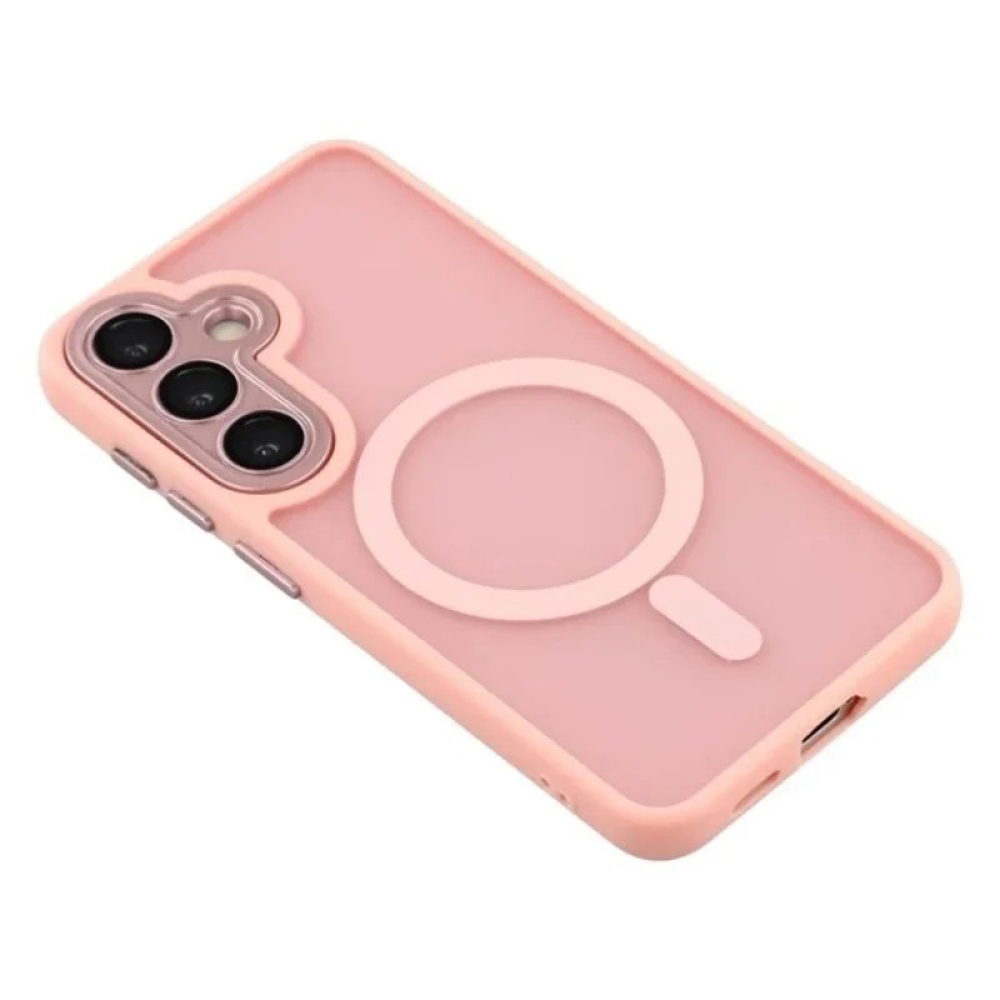QB1 WLF obal s pevnými zády a MagSafe na Samsung Galaxy S26 FE - růžový