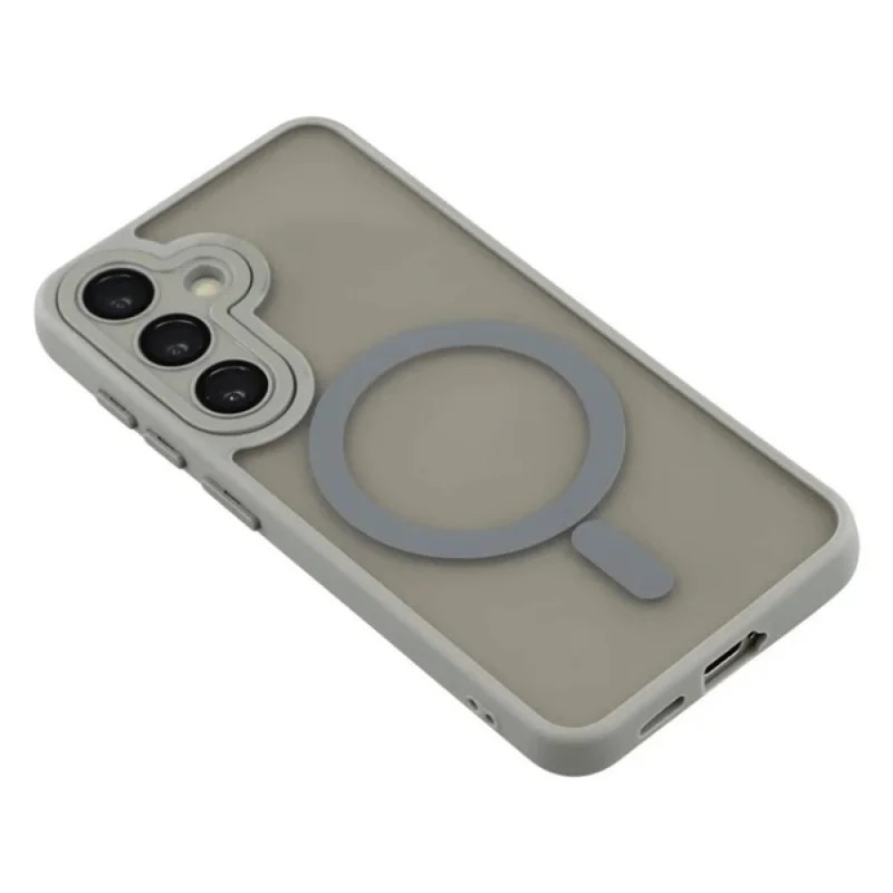 QB1 WLF obal s pevnými zády a MagSafe na Samsung Galaxy S26 FE - šedý