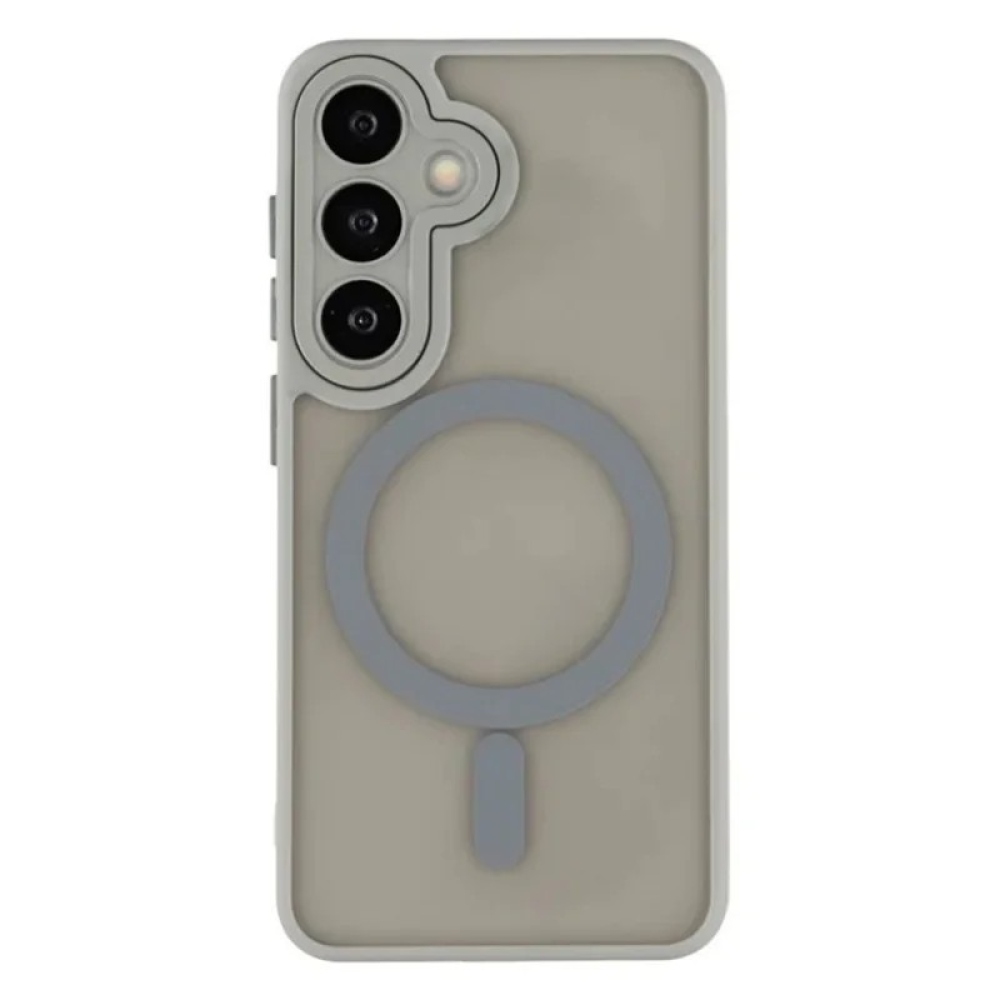 QB1 WLF obal s pevnými zády a MagSafe na Samsung Galaxy S26 FE - šedý