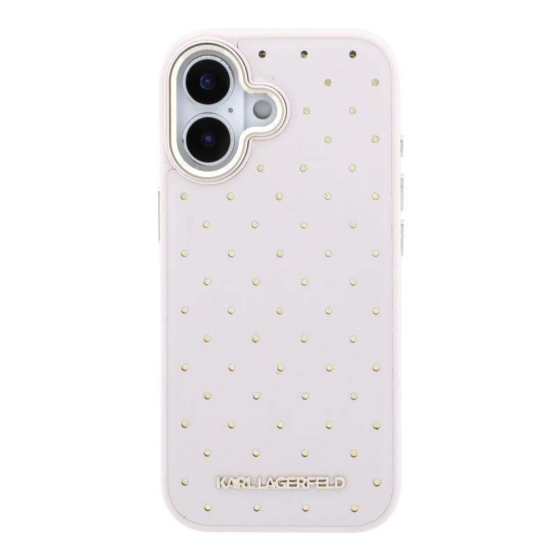 Karl Lagerfeld PU Perforated Gold Dots MagSafe Zadní Kryt pro iPhone 17 Pink
