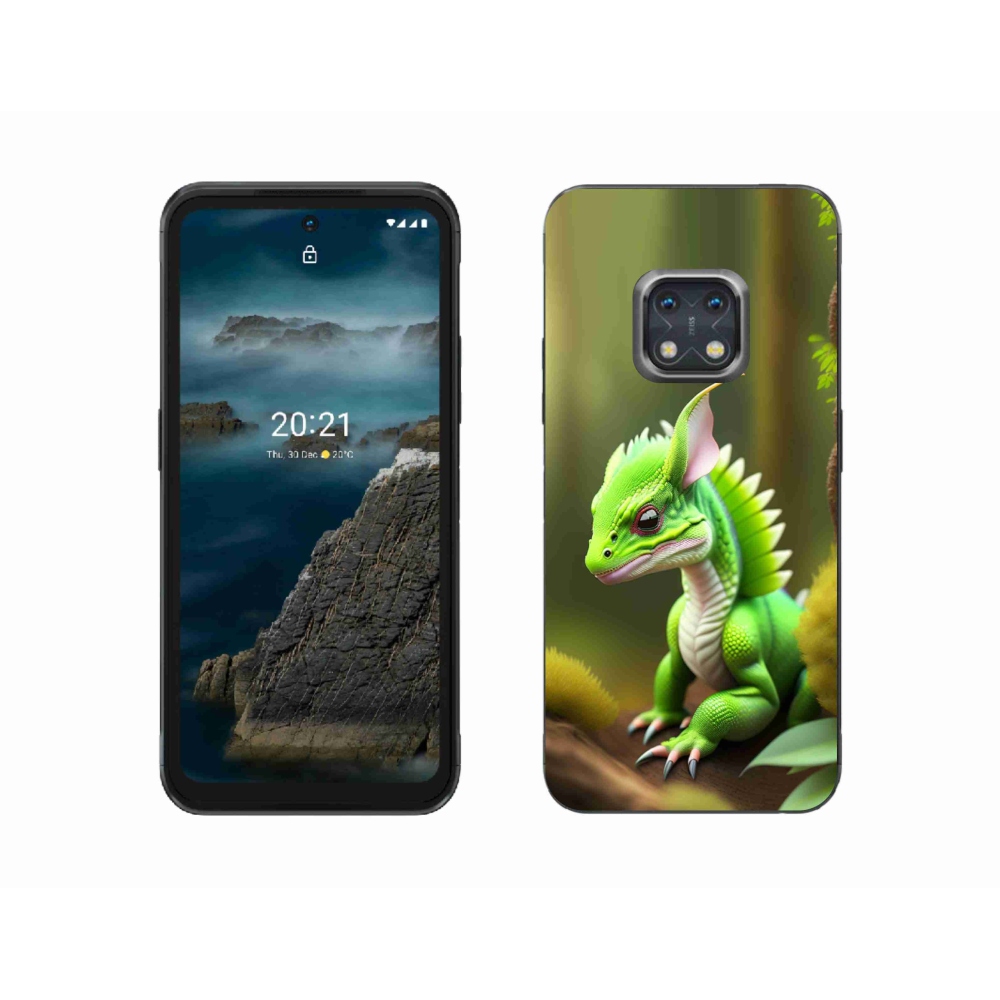 Gelový kryt mmCase na Nokia XR20 - zelený dráček