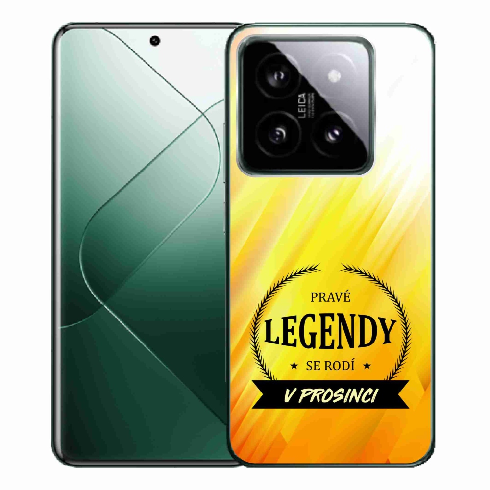 Gelový kryt mmCase na Xiaomi 14 Pro - legendy v prosinci žluté pozadí