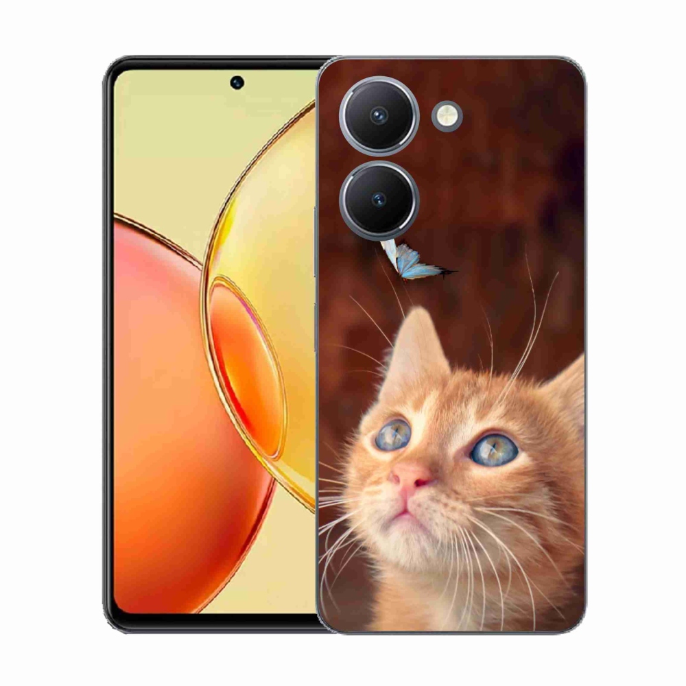 Gelový kryt mmCase na Vivo Y36 - motýl a kotě