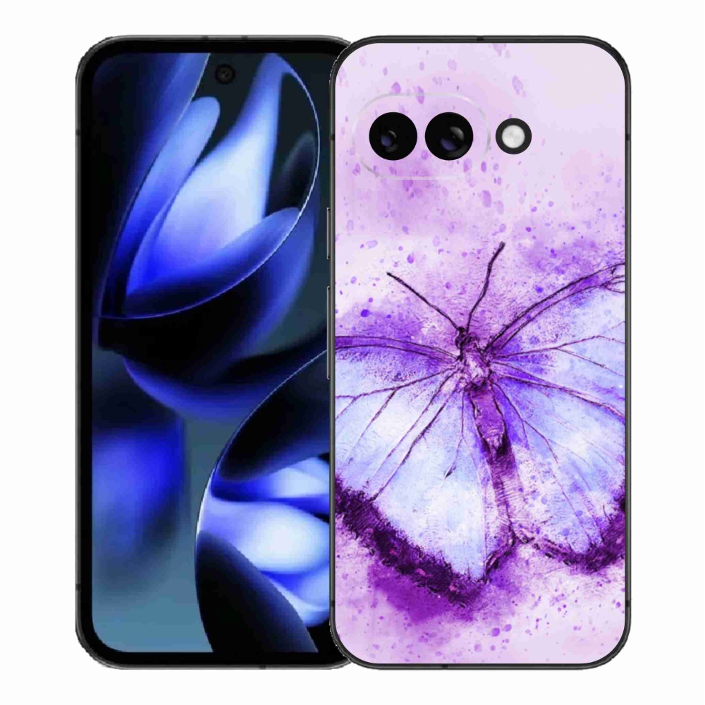 Gelový kryt mmCase na Google Pixel 9a - fialový motýl