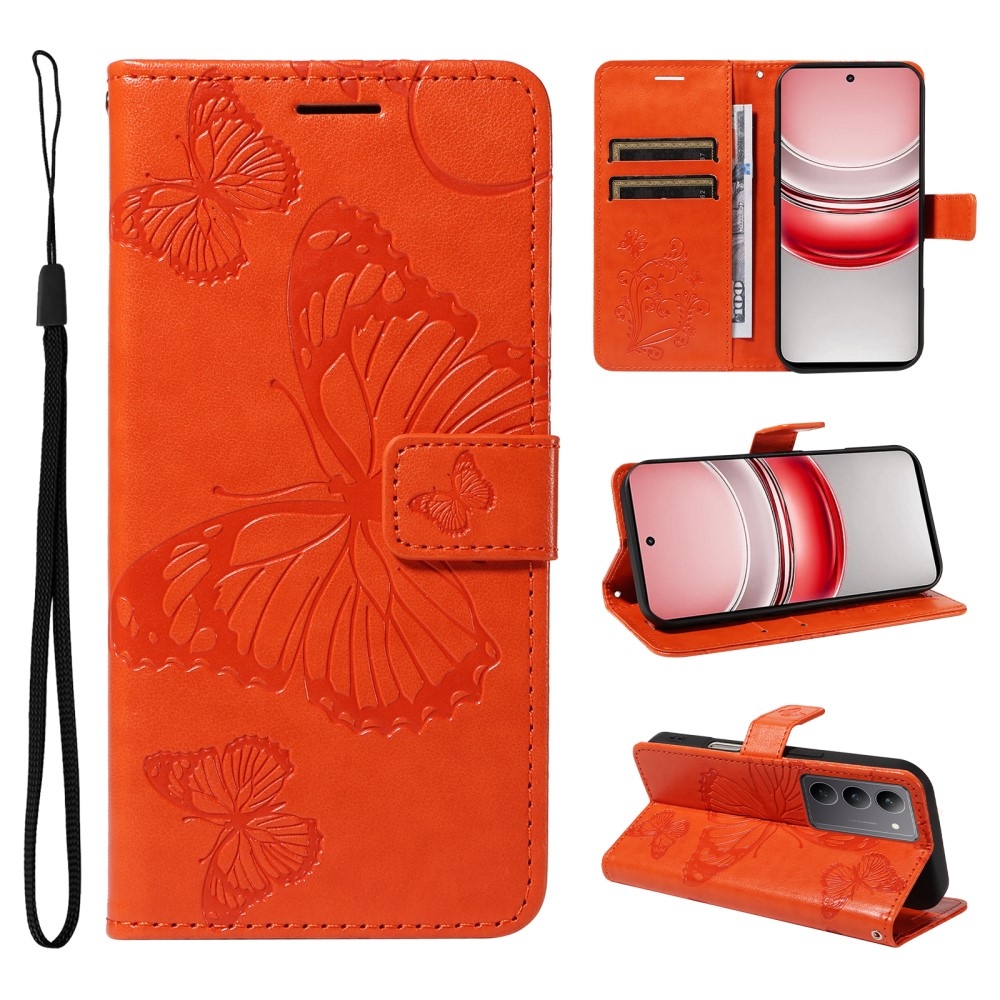 Big Butterfly knížkové pouzdro na Realme C75 - oranžové
