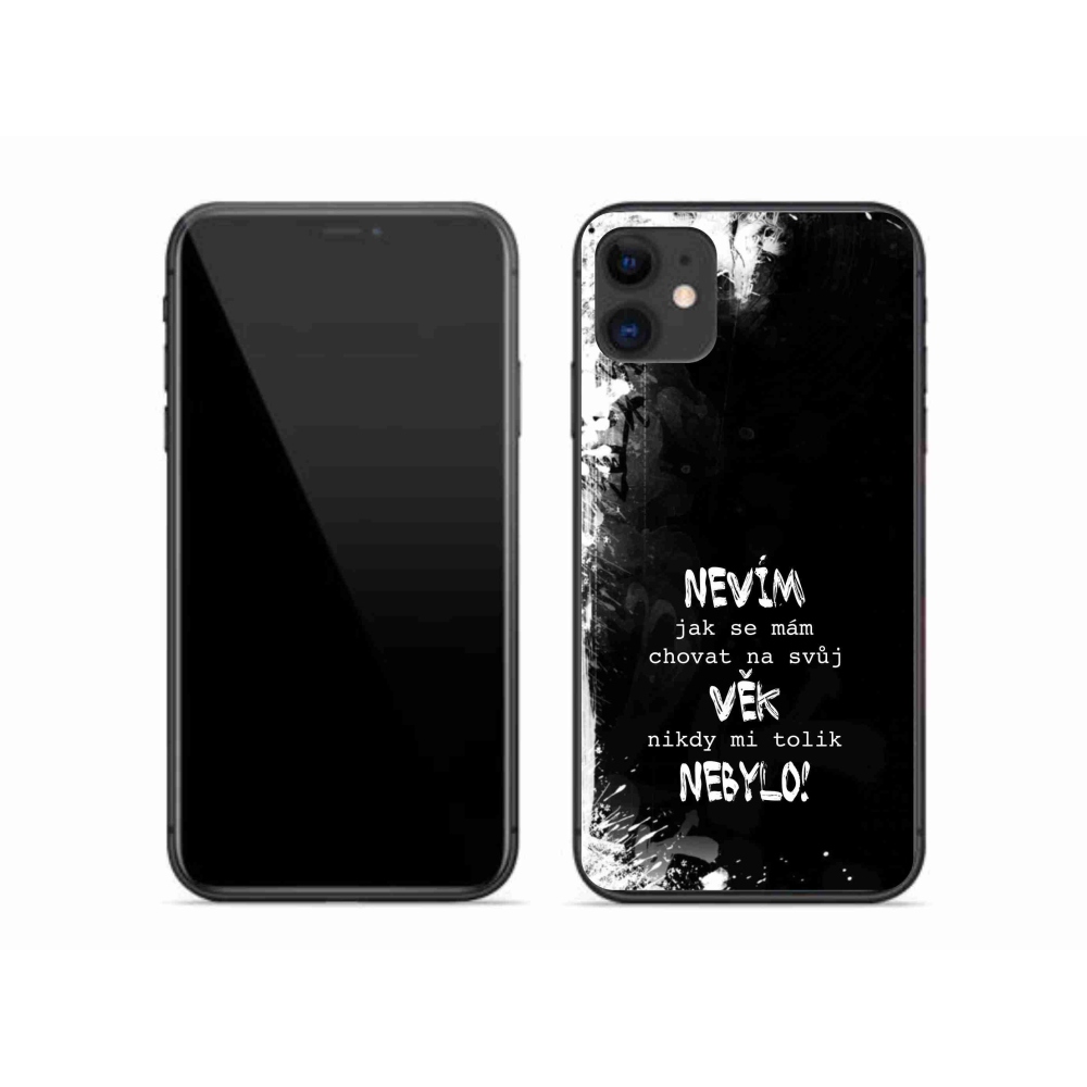 Gelový kryt mmCase na iPhone 11 - vtipný text 14 černé pozadí