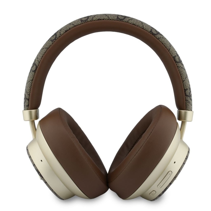 Guess PU 4G Gold Script Metal Logo ENC Bezdrátová Sluchátka Brown
