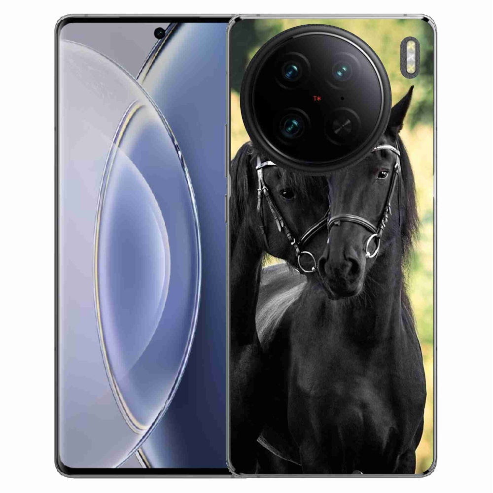 Gelový kryt mmCase na Vivo X90 Pro - dva černí koně