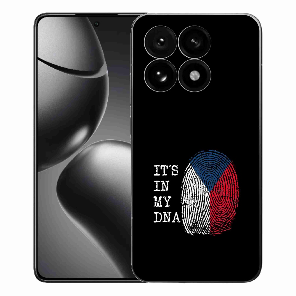 Gelový kryt mmCase na Xiaomi 15T - vlajka otisk prstu černé pozadí
