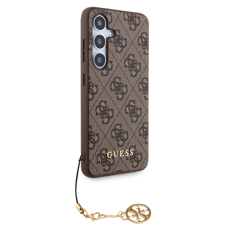 Guess 4G Charm Zadní Kryt pro Samsung Galaxy S24 Brown