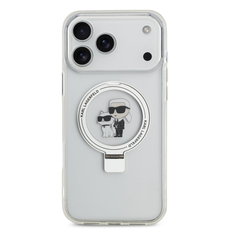Karl Lagerfeld Ringstand Karl and Choupette MagSafe Zadní Kryt pro iPhone 17 Pro Max White