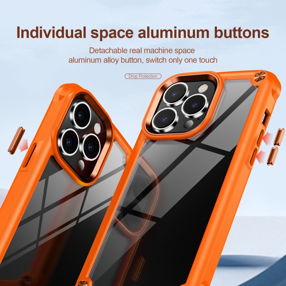 Gelový obal s pevnými zády na iPhone 15 Pro Max - oranžový