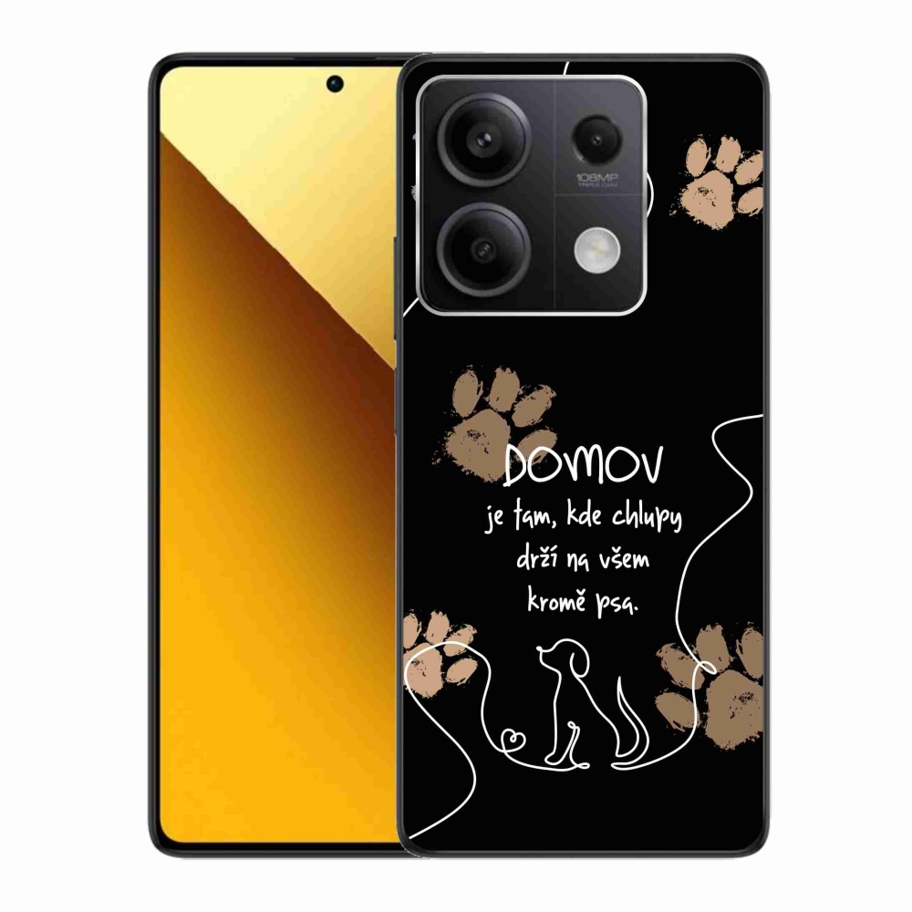 Gelový kryt mmCase na Xiaomi Redmi Note 13 5G - psí motiv černé pozadí
