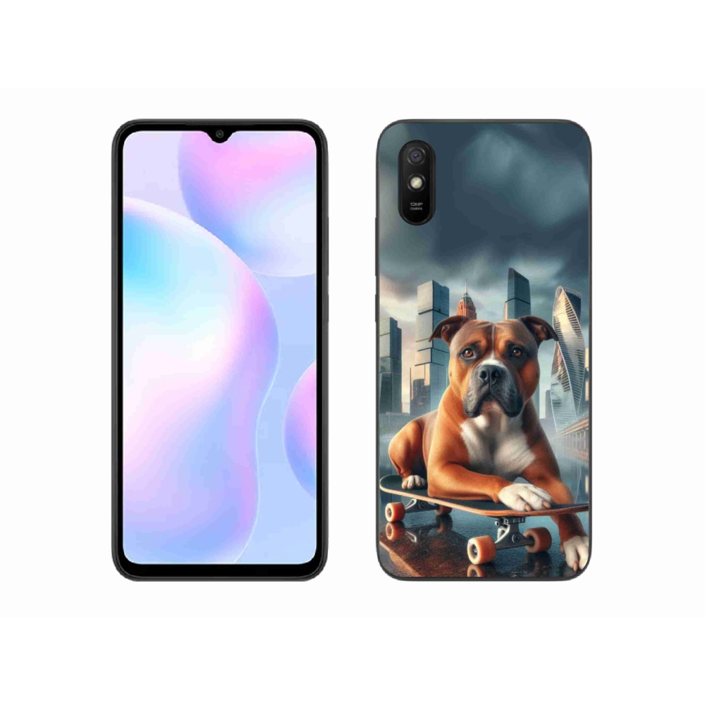 Gelový kryt mmCase na Xiaomi Redmi 9A - pes na skateboardu