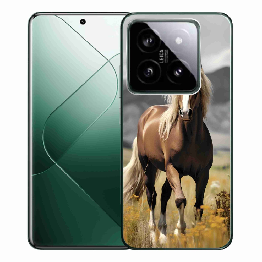 Gelový kryt mmCase na Xiaomi 14 Pro - hnědý kůň 1