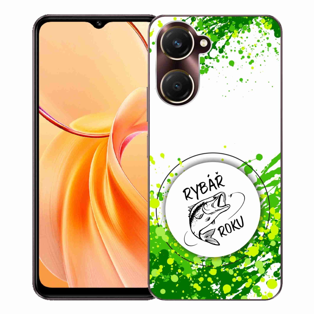 Gelový kryt mmCase na Vivo Y28s 5G - rybář roku bílé pozadí