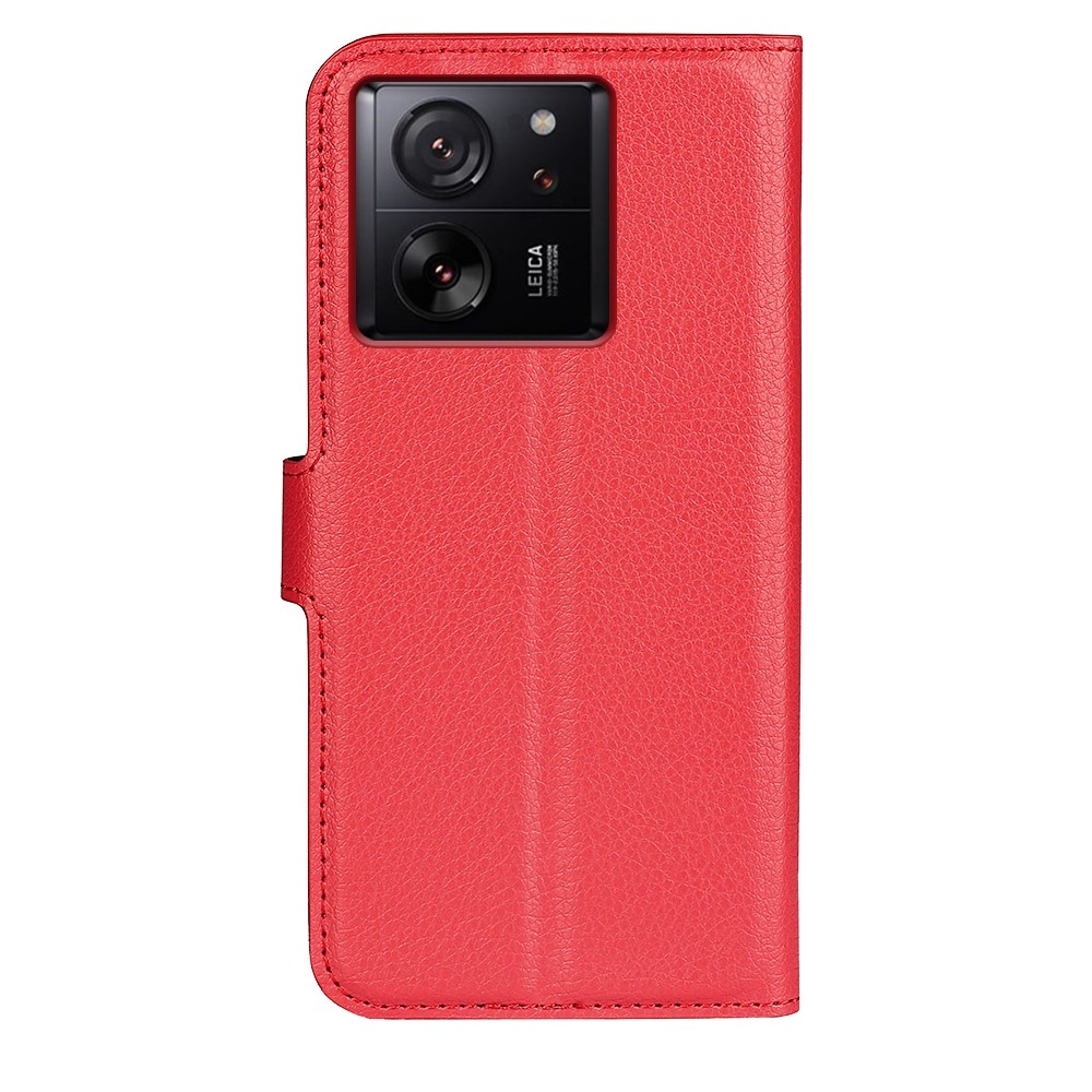 Litchi knížkové pouzdro na Xiaomi 13T/13T Pro - červené